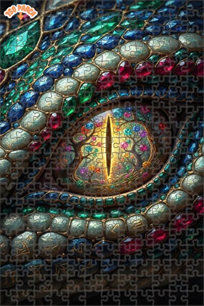 Esranın Dünyası لوحة زيتية على شكل عين التنين السحري، مزدوج الطبقات إطارًا من...