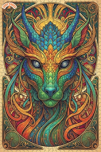 Esranın Dünyası The Art of Fairy Tale Dragon Double-Layer Framed Wooden Puzzl...