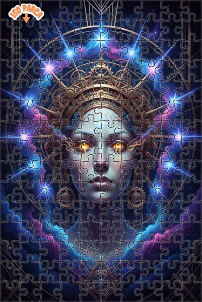 Esranın Dünyası Galactic Woman Art Print Double-Layer Framed Wooden Puzzle 15...