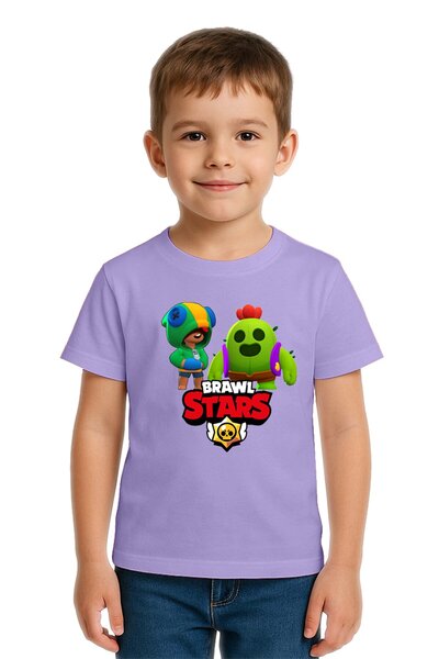 SEDİRLİ Unisex Brawl Stars Printed Kids T-Shirt Cotton Combed Cotton Fabric