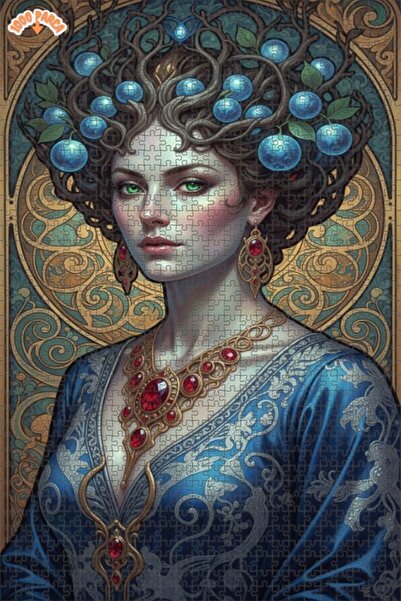 Esranın Dünyası Elven Princess Oil Painting Look Wooden Puzzle 1000 Pieces 70X50