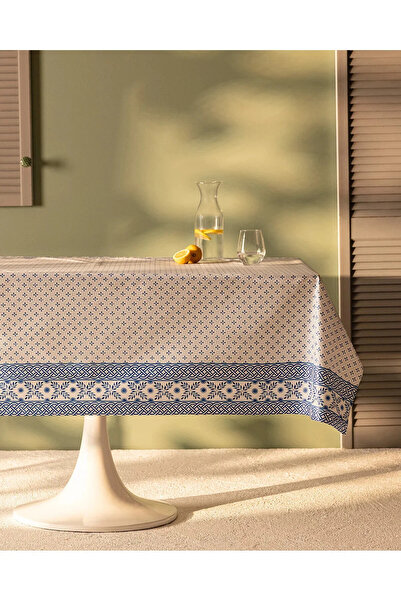 Madame Coco Agnes Pvc Tablecloth - White/Blue