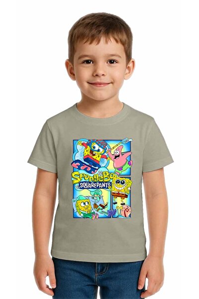 SEDİRLİ Unisex Spongebob Štampano Dječja majica Pamuk komada Pamučni džersej ...