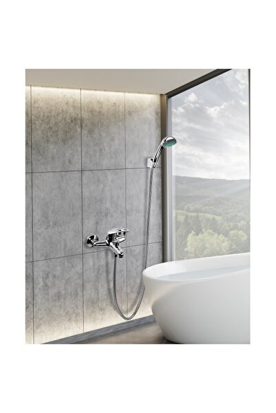 ZİNOX Baterie cada cu dus ZLN7710, monocomanda, finisaj cromat, para de dus i...