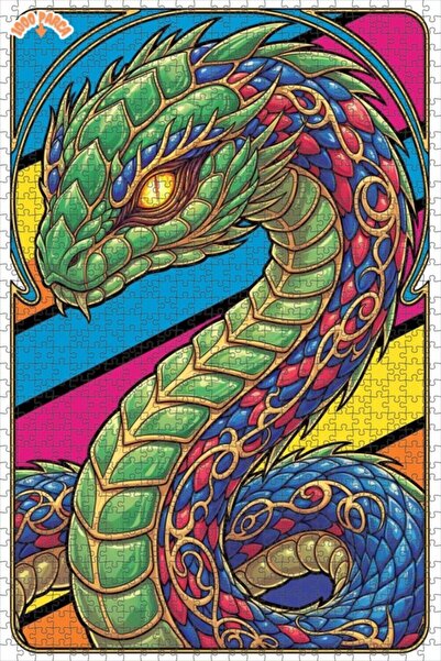 Esranın Dünyası Fabulous Dragon Patterned Oil Painting Look Modern Art Wooden...