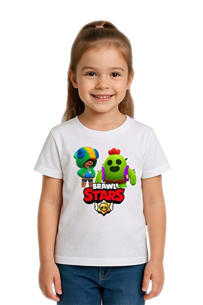 SEDİRLİ Unisex Brawl Stars Printed Kids T-Shirt Cotton Combed Cotton Fabric