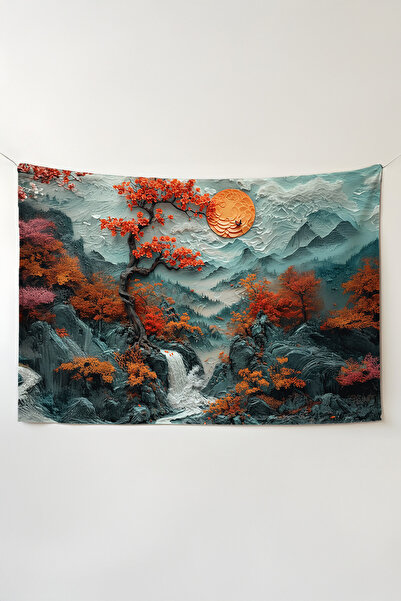 Charmbi Gürül تول ü Mountain Wall Tapestry - لوحة جدارية كبيرة الحجم سجاد بوص...