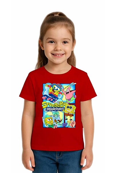 SEDİRLİ Unisex Spongebob Štampano Dječja majica Pamuk komada Pamučni džersej ...