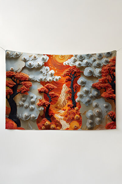 Charmbi غطاء جداري من Autumn Valley - غطاء جداري كبير الحجم سجاد سي، ديكور غر...