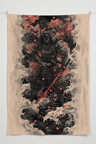 Charmbi Samurai Ronin Themed Wall Covering – Large Size Tapestry Wall Art Rug...
