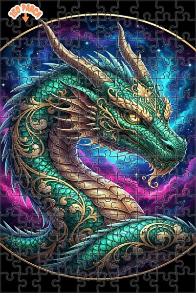 Esranın Dünyası Mysterious Dragon Artwork Double-Layer Framed Wooden Puzzle 1...