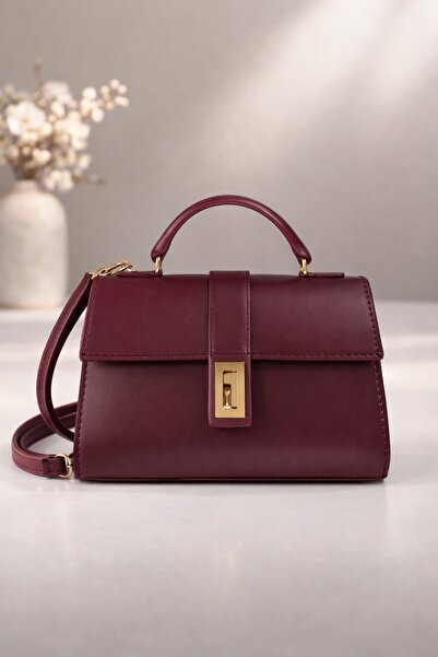 luwian Women's Lock Detailed Hand and Shoulder Bag Finger Ring