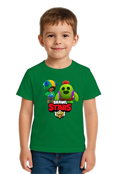 SEDİRLİ Unisex Brawl Stars Printed Kids T-Shirt Cotton Combed Cotton Fabric