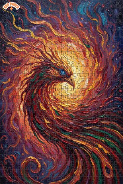 Esranın Dünyası Phoenix Oil Painting Look Double Layer Framed Wooden Puzzle 5...