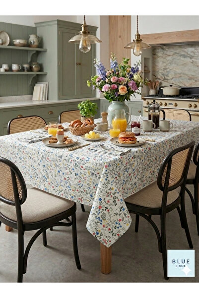 Blue Home Masa Örtüsü -Fiesta Lux Pvc Elyaflı Su Geçirmez Modern Desen Mutfak...