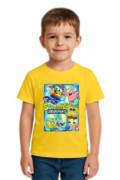 SEDİRLİ Unisex Spongebob Štampano Dječja majica Pamuk komada Pamučni džersej ...