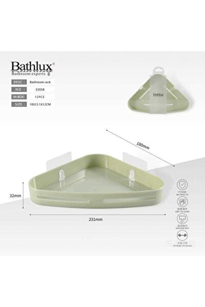 OEM Bathlux Self-Adhesive Bathroom Corner Holder, Premium, Light Mint Green, ...