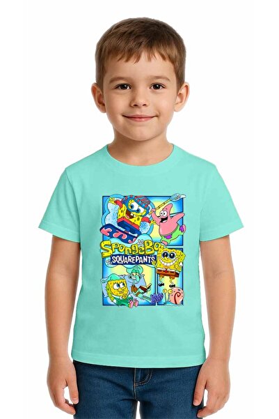 SEDİRLİ Unisex Spongebob Štampano Dječja majica Pamuk komada Pamučni džersej ...