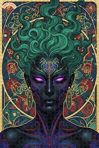 Esranın Dünyası Mysterious Woman Portrait Oil Painting Look Double Layer Fram...