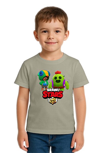 SEDİRLİ Unisex Brawl Stars Printed Kids T-Shirt Cotton Combed Cotton Fabric