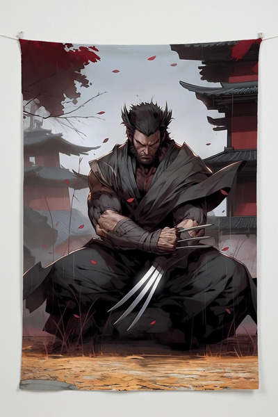 Charmbi Samurai Wolverine Wall Covering – Large Size Tapestry Wall Rug Sq, Ga...