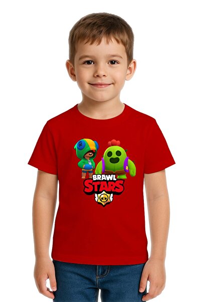 SEDİRLİ Unisex Brawl Stars Printed Kids T-Shirt Cotton Combed Cotton Fabric