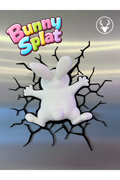 HaBu Lab Komik Tavşan Buzdolabı Magneti – Bunny Splat 3D Magnet – Dekoratif D...