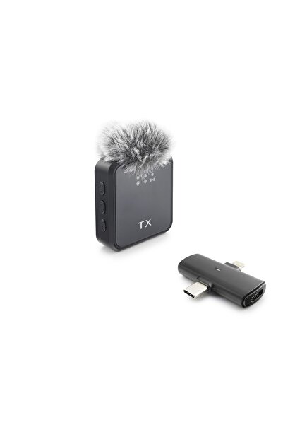 Epilons F15 Type-C + Lightning Wireless Lavalier Microphone - Black Zenvia-Tg...