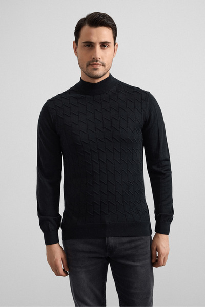 SÜVARİ Normal Kalıp %100 Yün Yarım Balıkçı Yaka Triko Kazak TR2013700495-M09