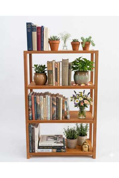 Beğendik Mobilya Dekoratif Ahşap Kitaplık Çok Amaçlı Dolap