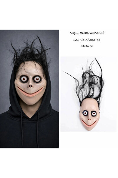 Saçlı Momo Korku Maskesi 24x16 Cm