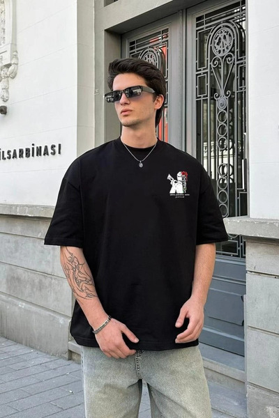 ERTAŞ TREND STORE Men's Short Sleeve Summer T-Shirt Crew Neck Printed Oversiz...