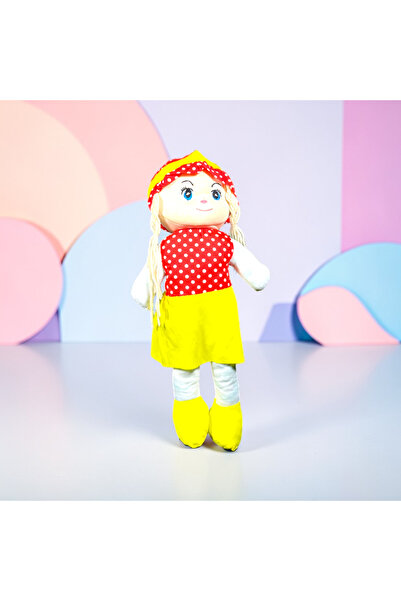 Zey-Al دمية قماشية بشعر محبوك - لعبة محشوة ناعمة مقاس 60 سم - منقّط قطعة