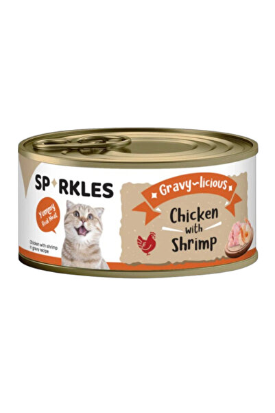 SPARKLES طعام رطب للقطط بنكهة الدجاج والروبيان - دجاج حقيقي في مرق لذيذ، كيس ...