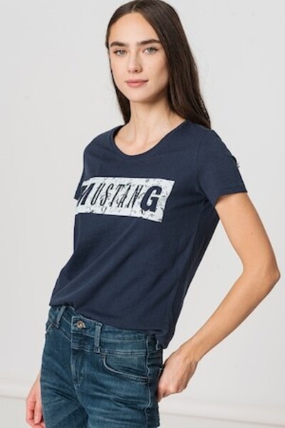 Mustang Tricou cu logo Alexia, Bleumarin închis, S