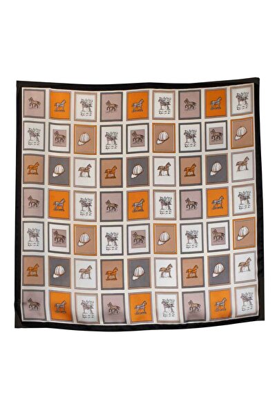 yucelique لي شيفو ديزاين حرير شال مربع فاخر من قماش الساتان الفوال / وشاح / غ...