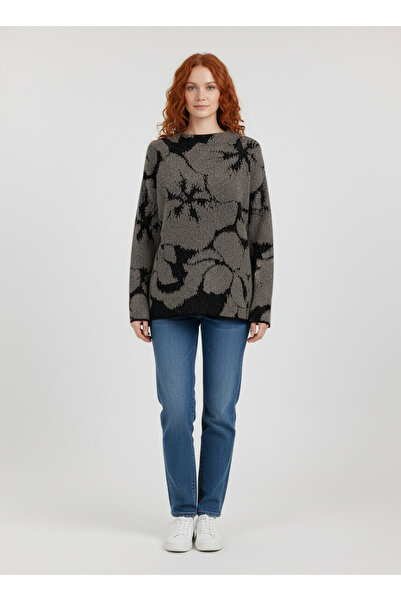 Neden Tekstil سترة تريكو نصف طولية من بلاك فينز كار منقوش