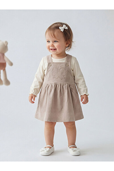 LC Waikiki Nevavm Embroidered Baby Girl Salopet Dress and T-Shirt with Differ...
