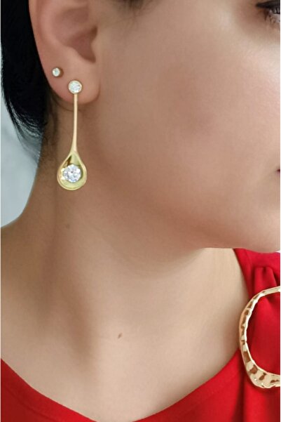 shop أقراط Xuping Zircon مرصّع بالأحجار طويلة للنساء - مجوهرات ذهبية اللون بت...