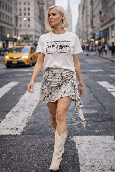 ibeeka Wild Muse Drapeli Mini Skirt with Pendant Detail