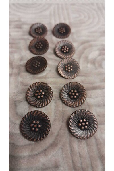 ILCARE Copper Plated Metal Button 22 Size 14 mm 10 Pieces