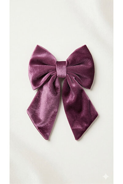 TAŞDELEN AVM مشبك فيونكة نسائي باللون الفوشيا مخمل