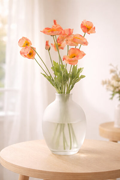 Buppa Dekoratif Yapay Gelincik Çiçeği 4’lü Dal 60 cm – Ev ve Vazo Dekoru