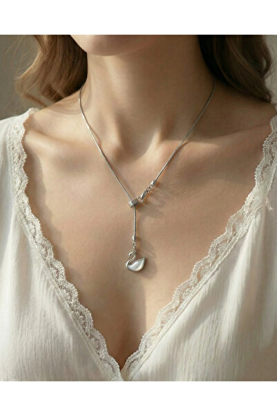 Gleemy accesories Rodyum Kaplama Kuğu Figürlü Ayarlanabilir çelik Zincir Kadı...