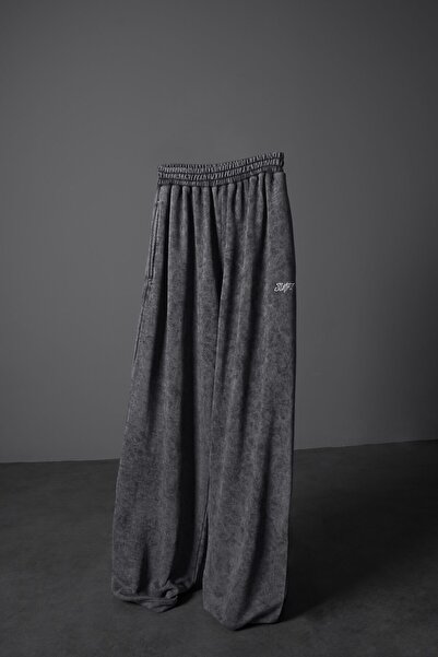 Slatra Men's Gray Basic Washed Effect Baggy Tracksuit