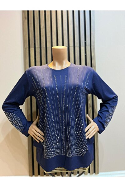 AKMAVİ Women's Combed Cotton Blouse for Middle Ages and Above with Viscose Ve...