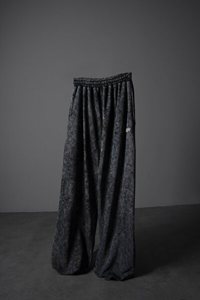 Slatra Men's Anthracite Basic Washed Effect Baggy Tracksuit