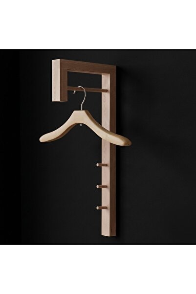 Ev dekka Fonksiyonel Ahşap Duvar Portmantosu - 60x40 cm Geniş Ceket ve Mont A...