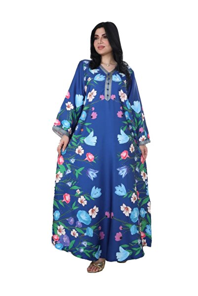 Generic Jalabiya with A Classic Design Decorated with A Floral Print