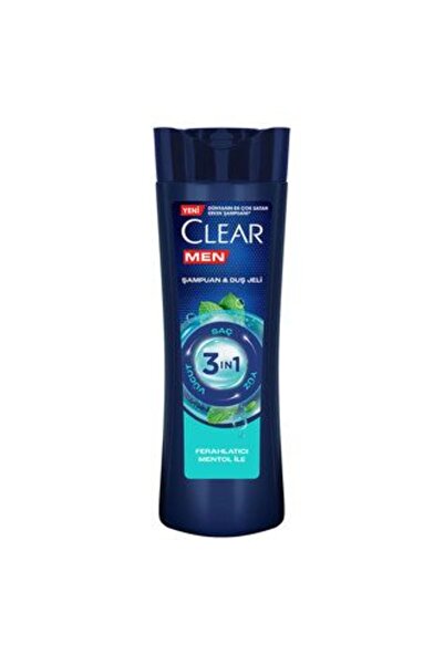 Clear 6 Pieces Men 3 in 1 Shampoo & Shower Gel Refreshing Menthol Effect for ...